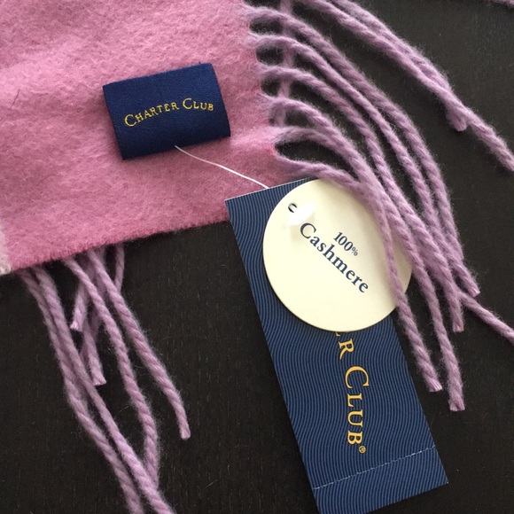 Charter club lavender purple fringes pure cashmere - Picture 5 of 8